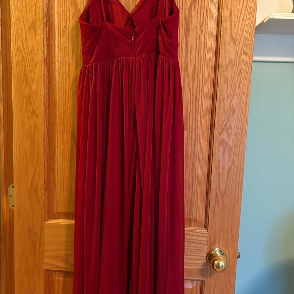 Azazie Burgundy Maxi Dress